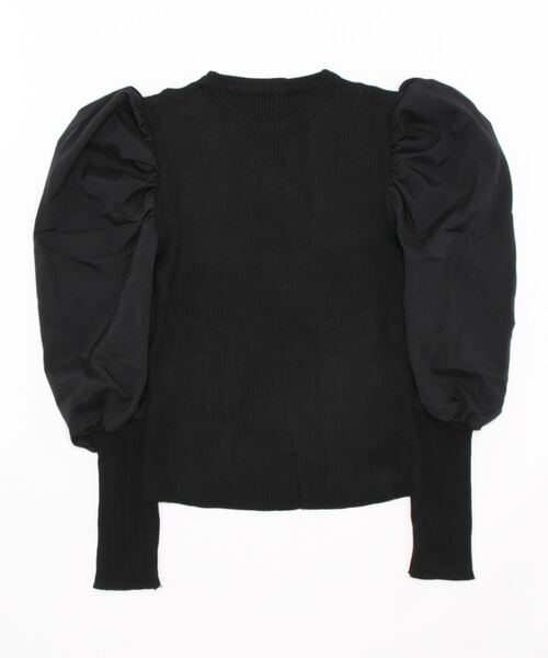 MAISON DE THERESE(メゾン ド テレーズ)の「パワースリーブリブニットトップス(ニット/セーター・レディース・ホワイト/ブラック・FREE)」の11枚目の写真