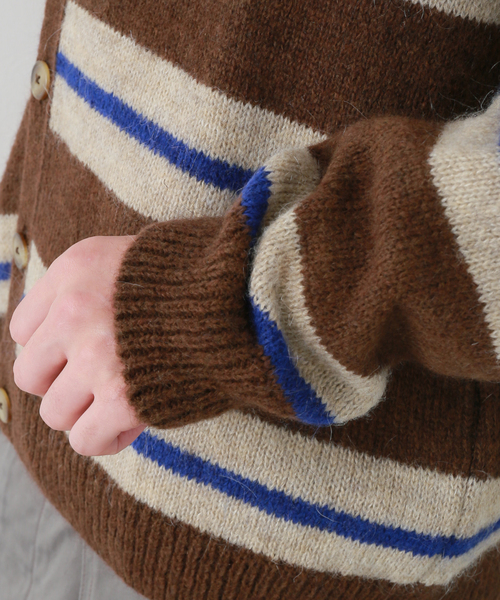 セール】【POP TRADING COMPANY】striped cardigan（カーディガン