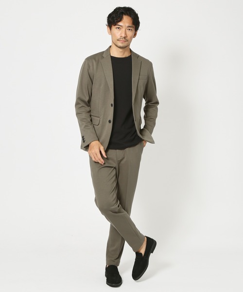 ABAHOUSE GRAY（アバハウスグレイ）の「【上下2点セット/セットアップ対応】杢 ニット ツイル セットアップ/スーツ（セットアップ・メンズ・グレイッシュベージュ/チャコールグレー/ネイビー/モカ・44/46/48/50）」の2枚目の写真