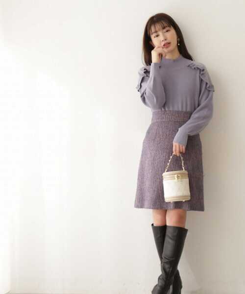 PROPORTION BODY DRESSING(プロポーションボディドレッシング)の「ニュアンスツイード台形ミニスカート / 1213120110(スカート・レディース・ブラック系その他/ブルー系その他・SMALL/MEDIUM/X-SMALL)」の17枚目の写真