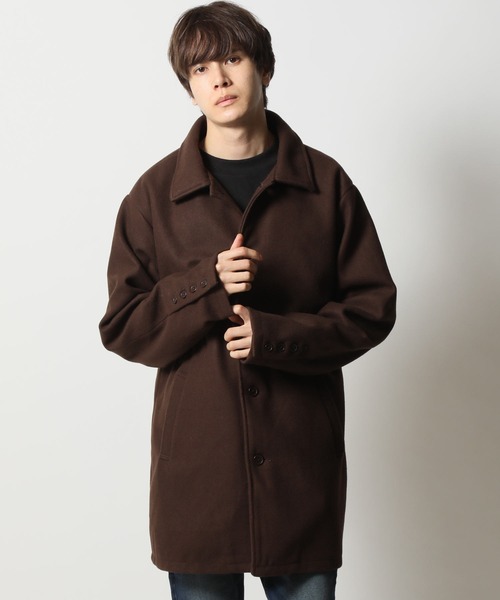 ARCADE（アーケード）の「テックウール ステンカラーコート（ステンカラーコート・メンズ・ネイビー/グレイッシュベージュ/アイボリー/ブラック/ブラウン・L/LL/M）」の3枚目の写真
