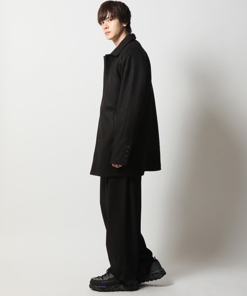 ARCADE（アーケード）の「テックウール ステンカラーコート（ステンカラーコート・メンズ・ネイビー/グレイッシュベージュ/アイボリー/ブラック/ブラウン・L/LL/M）」の9枚目の写真