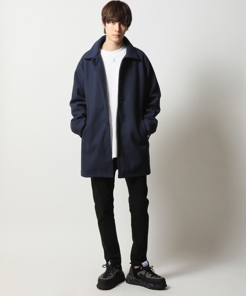 ARCADE（アーケード）の「テックウール ステンカラーコート（ステンカラーコート・メンズ・ネイビー/グレイッシュベージュ/アイボリー/ブラック/ブラウン・L/LL/M）」の14枚目の写真