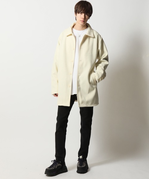 ARCADE（アーケード）の「テックウール ステンカラーコート（ステンカラーコート・メンズ・ネイビー/グレイッシュベージュ/アイボリー/ブラック/ブラウン・L/LL/M）」の11枚目の写真