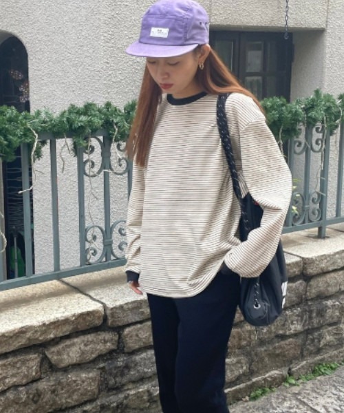 GIMME GIMME（ギミーギミー）の「ボーダーロングスリーブプルオーバー gimw22a007（Tシャツ/カットソー・レディース・アイボリー・FREE）」の9枚目の写真