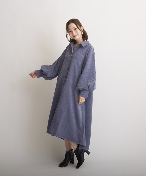 PAPAVER(パパヴェル)の「【papaver】8Wコールバルーン袖OP(ワンピース・レディース・グレイッシュベージュ/チャコールグレー/アイボリー/ブルー系その他・MEDIUM)」の15枚目の写真