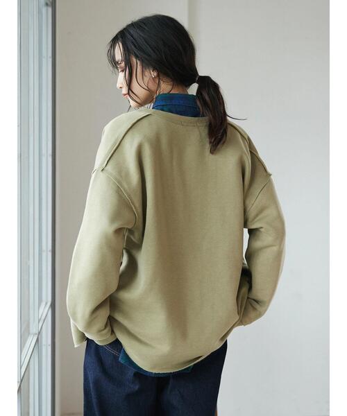 CRAFT STANDARD BOUTIQUE(クラフトスタンダードブティック)の「クルーネック裏起毛カーディガン(カーディガン/ボレロ・レディース・アイボリー/ブラック/カーキ/キャメル・FREE)」の12枚目の写真
