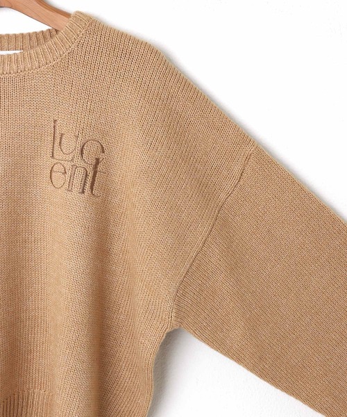 andme(アンドミー)の「ワンポイントロゴ刺繍ニットトップス(ニット/セーター・レディース・ブラック/オフホワイト/ベージュ/ライム・F(M))」の20枚目の写真