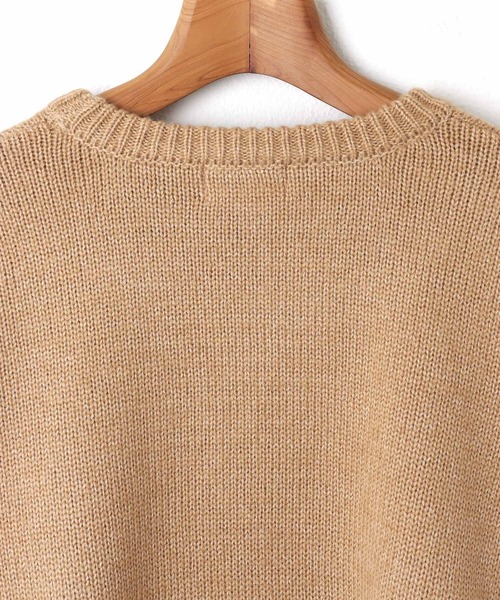 andme(アンドミー)の「ワンポイントロゴ刺繍ニットトップス(ニット/セーター・レディース・ブラック/オフホワイト/ベージュ/ライム・F(M))」の17枚目の写真