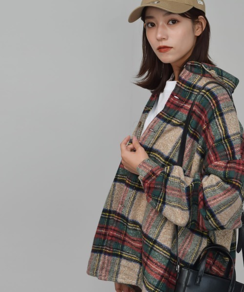 Auntie Rosa（アンティローザ）の「【Shoowtime】ビッグシルエット シャツジャケット Big silhouette Shirt jacket（その他アウター・レディース・レッド/ベージュ・FREE）」の10枚目の写真