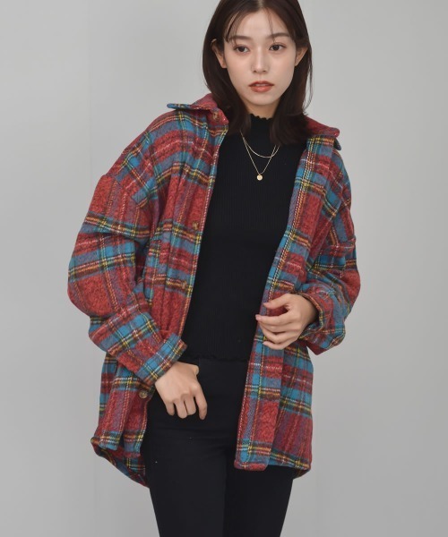 Auntie Rosa（アンティローザ）の「【Shoowtime】ビッグシルエット シャツジャケット Big silhouette Shirt jacket（その他アウター・レディース・レッド/ベージュ・FREE）」の19枚目の写真
