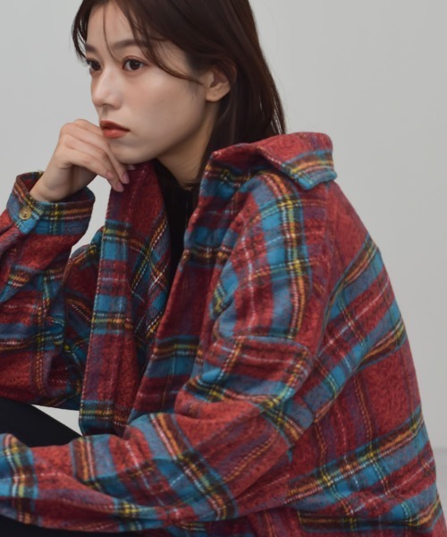 Auntie Rosa（アンティローザ）の「【Shoowtime】ビッグシルエット シャツジャケット Big silhouette Shirt jacket（その他アウター・レディース・レッド/ベージュ・FREE）」の21枚目の写真