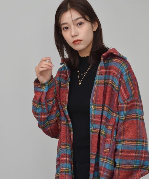 Auntie Rosa（アンティローザ）の「【Shoowtime】ビッグシルエット シャツジャケット Big silhouette Shirt jacket（その他アウター・レディース・レッド/ベージュ・FREE）」の22枚目の写真