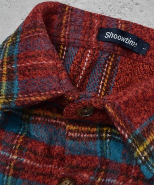 Auntie Rosa（アンティローザ）の「【Shoowtime】ビッグシルエット シャツジャケット Big silhouette Shirt jacket（その他アウター・レディース・レッド/ベージュ・FREE）」の4枚目の写真