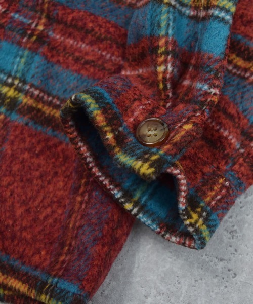 Auntie Rosa（アンティローザ）の「【Shoowtime】ビッグシルエット シャツジャケット Big silhouette Shirt jacket（その他アウター・レディース・レッド/ベージュ・FREE）」の5枚目の写真