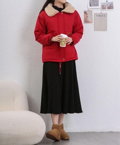 MAISON DE THERESE(メゾン ド テレーズ)の「【低身長向け】ファーボアドッキングジャケット(トレンチコート・レディース・ブラック/ベージュ/レッド/アイボリー・M/L)」の9枚目の写真