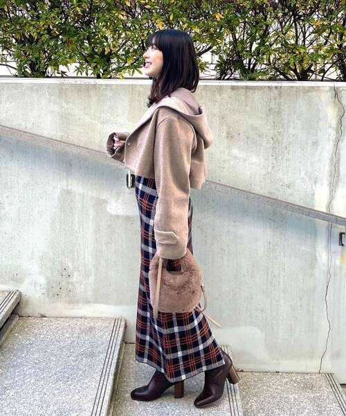 OPAQUE.CLIP（オペークドットクリップ）の「◆チェックジャカードニットスカート（スカート・レディース・ネイビー系1/ブルー系6・38/36）」の13枚目の写真