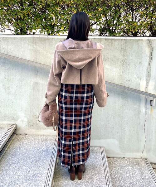 OPAQUE.CLIP（オペークドットクリップ）の「◆チェックジャカードニットスカート（スカート・レディース・ネイビー系1/ブルー系6・38/36）」の18枚目の写真