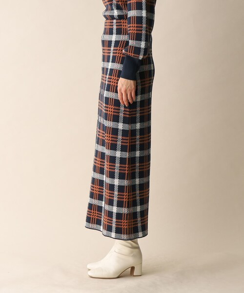 OPAQUE.CLIP（オペークドットクリップ）の「◆チェックジャカードニットスカート（スカート・レディース・ネイビー系1/ブルー系6・38/36）」の22枚目の写真