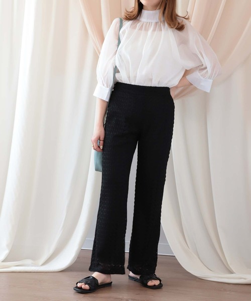 mil（ミル）の「ボタニカル柄レースパンツ（その他パンツ・レディース・ブラック/アイボリー・XS/S/M）」の4枚目の写真