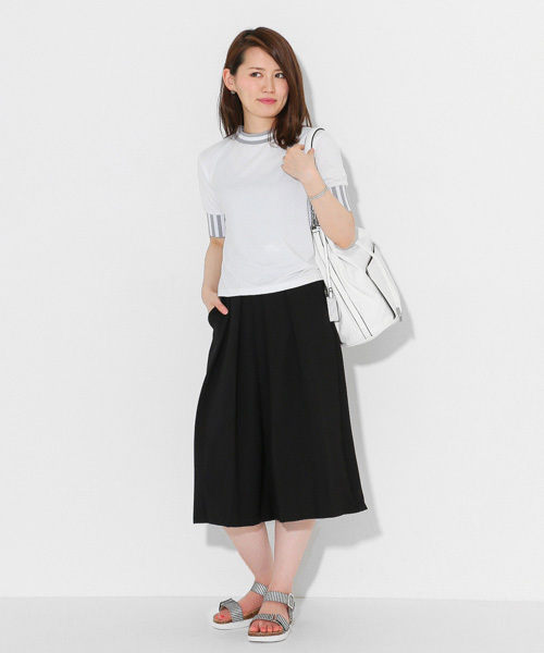 SENSE OF PLACE by URBAN RESEARCH(センスオブプレイスバイアーバンリサーチ)の「ワッフルタックガウチョパンツ(その他パンツ・レディース・サックスブルー/ブラック/ライム/ホワイト・38/36)」の18枚目の写真