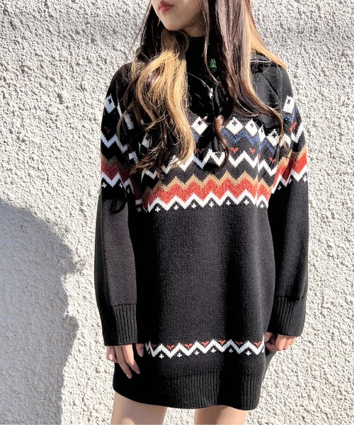 one way（ワンウェイ）の「ノルディック柄ハーフジップワンピース（ワンピース・レディース・ライトグリーン/ホワイト/ブラック・FREE）」の20枚目の写真