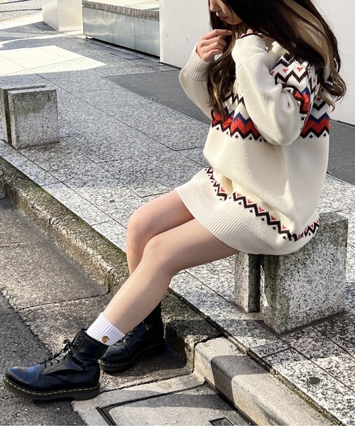 one way（ワンウェイ）の「ノルディック柄ハーフジップワンピース（ワンピース・レディース・ライトグリーン/ホワイト/ブラック・FREE）」の16枚目の写真