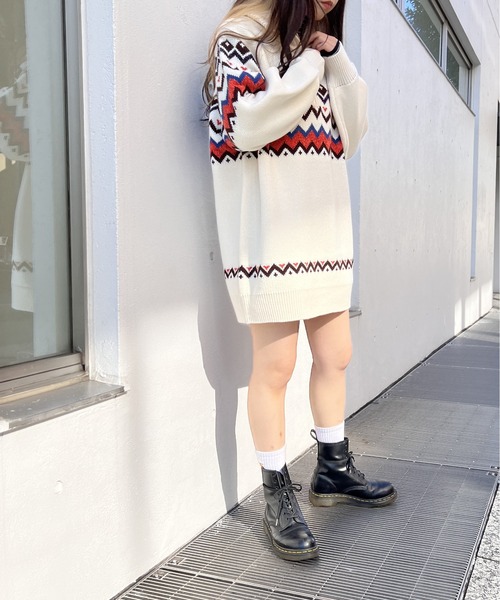 one way（ワンウェイ）の「ノルディック柄ハーフジップワンピース（ワンピース・レディース・ライトグリーン/ホワイト/ブラック・FREE）」の19枚目の写真