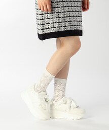 ビジューリボン付き2WAY厚底スニーカー