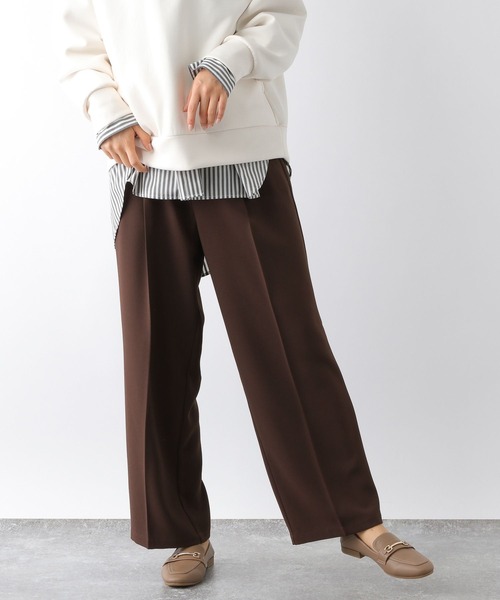 GLOBAL WORK(グローバルワーク)の「ウツクシルエットハイウエストワイドパンツ/168317(その他パンツ・レディース・ダークブラウン/ブラック/ブルー/チャコールグレー・LARGE/MEDIUM/SMALL)」の4枚目の写真