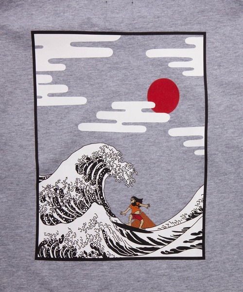 RIVER SIDE CULTURE（リバーサイドカルチャー）の「RIVER SIDE CULTURE/100%コットン　RSC和柄風オッサン波乗り　ロンT (M4)（Tシャツ/カットソー・キッズ・杢グレー/ブラック・100/110/120/130/140/150/160）」の11枚目の写真