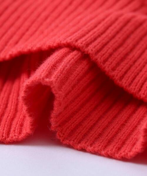 coen（コーエン）の「［洗える］カタアゼVネックカーディガン（カーディガン/ボレロ・キッズ・オフホワイト/レッド/ケリー・110/130/150）」の4枚目の写真