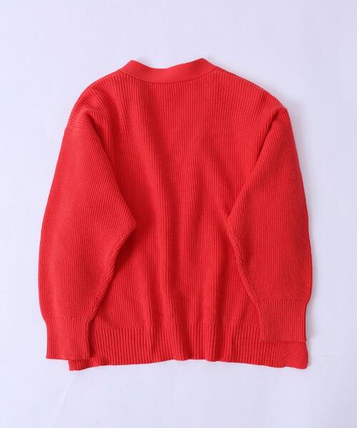 coen（コーエン）の「［洗える］カタアゼVネックカーディガン（カーディガン/ボレロ・キッズ・オフホワイト/レッド/ケリー・110/130/150）」の5枚目の写真