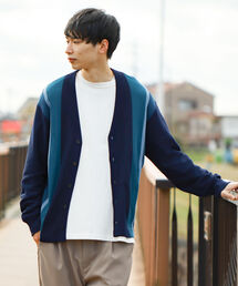 BEAMS HEART / ストライプ カーディガン