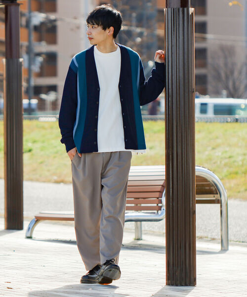 BEAMS HEART（ビームスハート）の「BEAMS HEART / ストライプ カーディガン（カーディガン/ボレロ・メンズ・ワインレッド/ネイビー・SMALL/MEDIUM/LARGE）」の10枚目の写真