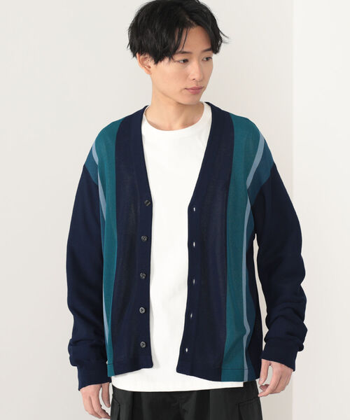 BEAMS HEART（ビームスハート）の「BEAMS HEART / ストライプ カーディガン（カーディガン/ボレロ・メンズ・ワインレッド/ネイビー・SMALL/MEDIUM/LARGE）」の14枚目の写真