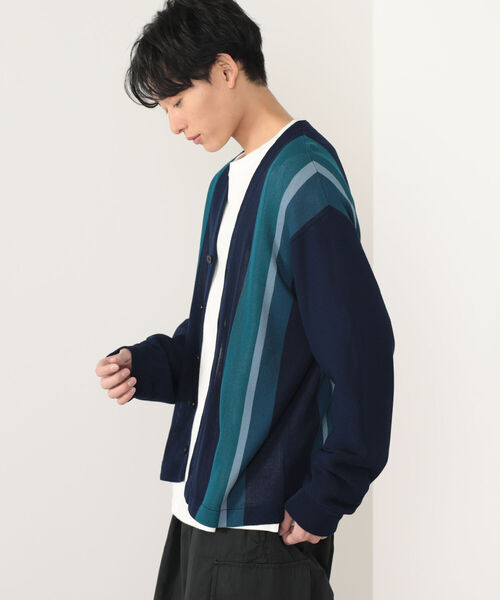 BEAMS HEART（ビームスハート）の「BEAMS HEART / ストライプ カーディガン（カーディガン/ボレロ・メンズ・ワインレッド/ネイビー・SMALL/MEDIUM/LARGE）」の16枚目の写真
