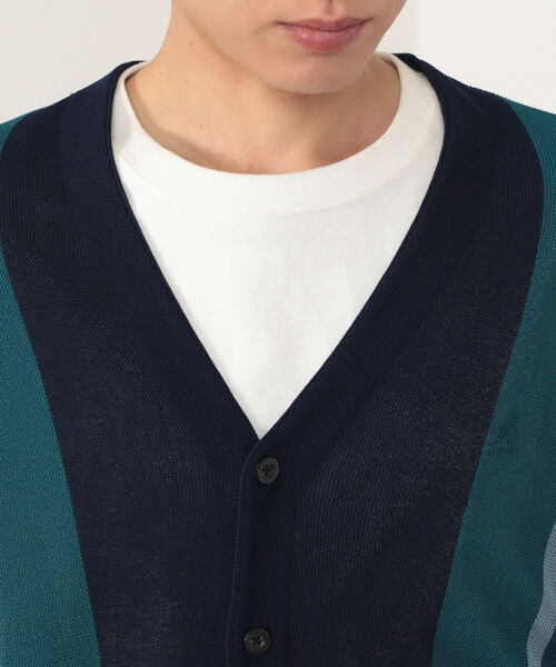 BEAMS HEART（ビームスハート）の「BEAMS HEART / ストライプ カーディガン（カーディガン/ボレロ・メンズ・ワインレッド/ネイビー・SMALL/MEDIUM/LARGE）」の17枚目の写真