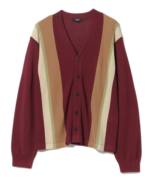 BEAMS HEART（ビームスハート）の「BEAMS HEART / ストライプ カーディガン（カーディガン/ボレロ・メンズ・ワインレッド/ネイビー・SMALL/MEDIUM/LARGE）」の19枚目の写真