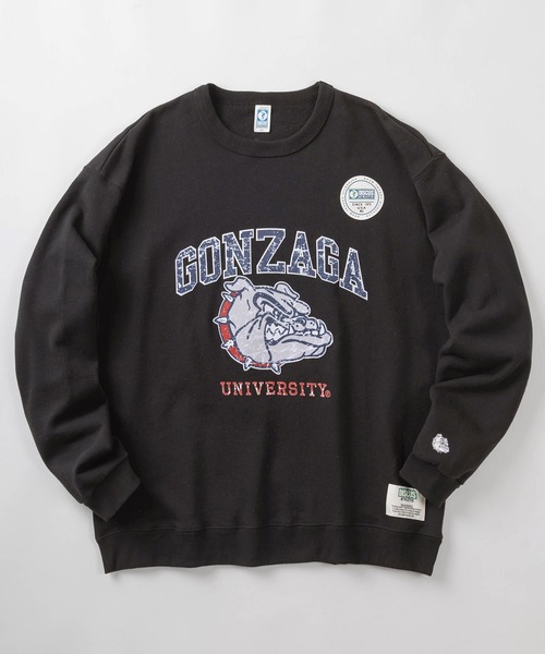 DISCUS(ディスカス)の「【DISCUS/ディスカス × GONZAGA UNIVERSITY】カレッジロゴ ワッペン プルオーバー スウェット/コラボスウェット/ビッグシルエット/裏毛(スウェット・レディース・ブラック/オートミール・M/L)」の1枚目の写真