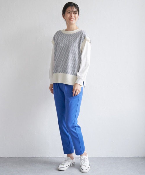 ikka（イッカ）の「テーパードパンツ（その他パンツ・レディース・グリーン/ピンク/ブルー/ライトグレー/ブラック・S/M/L）」の12枚目の写真