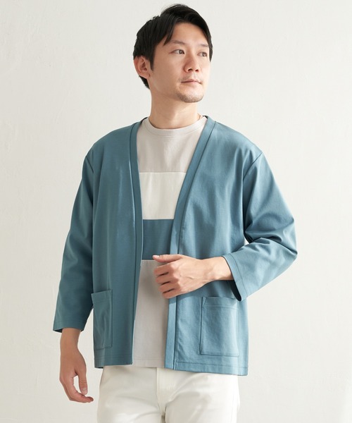ikka(イッカ)の「【接触冷感/抗菌防臭】8分袖セイケツカイテキカーディガン(カーディガン/ボレロ・メンズ・ライトグレー/グリーン/ネイビー・S/M/L/XL)」の4枚目の写真
