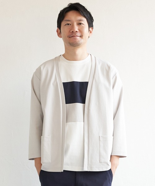 ikka(イッカ)の「【接触冷感/抗菌防臭】8分袖セイケツカイテキカーディガン(カーディガン/ボレロ・メンズ・ライトグレー/グリーン/ネイビー・S/M/L/XL)」の5枚目の写真
