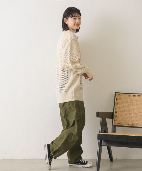 RETRO GIRL(レトロガール)の「メッシュスキッパーニットPO(ニット/セーター・レディース・ホワイト/チャコールグレー/ブラック・FREE)」の5枚目の写真