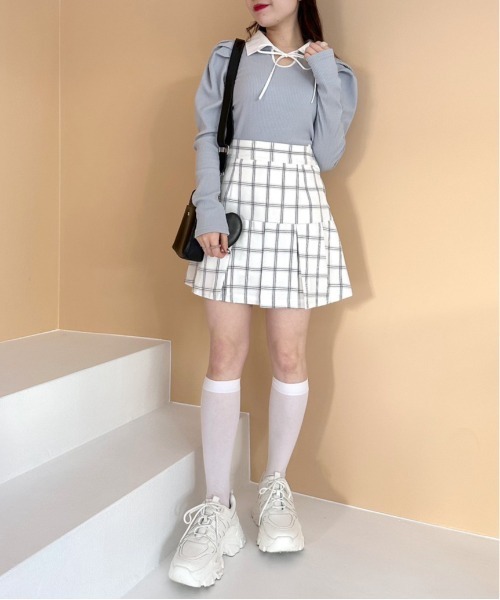 OLIVE des OLIVE（オリーブデオリーブ）の「プリーツミニスカート（スカート・レディース・ホワイト/ベージュ/グレー/サックスブルー・FREE）」の5枚目の写真