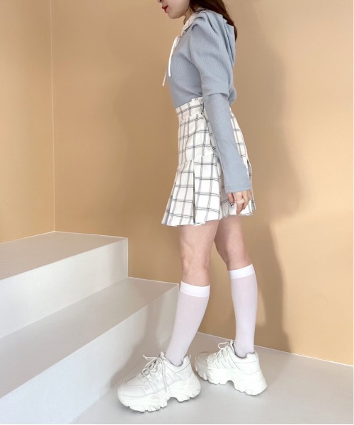 OLIVE des OLIVE（オリーブデオリーブ）の「プリーツミニスカート（スカート・レディース・ホワイト/ベージュ/グレー/サックスブルー・FREE）」の6枚目の写真