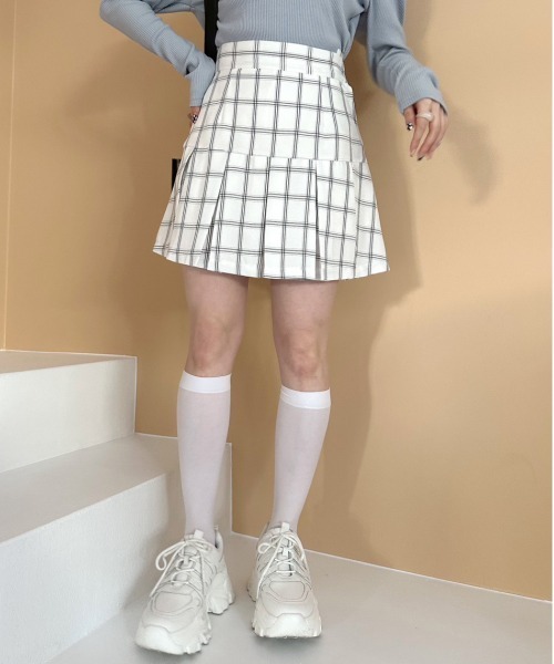 OLIVE des OLIVE（オリーブデオリーブ）の「プリーツミニスカート（スカート・レディース・ホワイト/ベージュ/グレー/サックスブルー・FREE）」の8枚目の写真