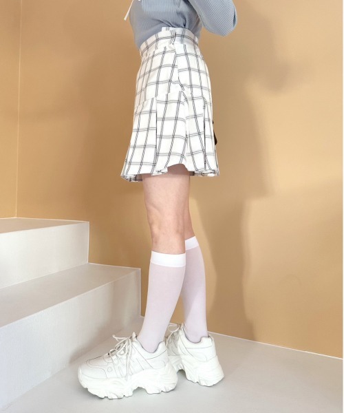 OLIVE des OLIVE（オリーブデオリーブ）の「プリーツミニスカート（スカート・レディース・ホワイト/ベージュ/グレー/サックスブルー・FREE）」の9枚目の写真