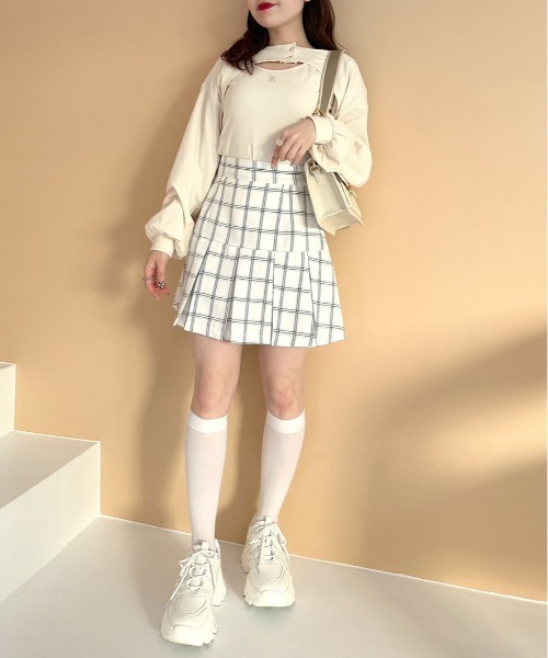 OLIVE des OLIVE（オリーブデオリーブ）の「プリーツミニスカート（スカート・レディース・ホワイト/ベージュ/グレー/サックスブルー・FREE）」の15枚目の写真