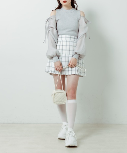 OLIVE des OLIVE（オリーブデオリーブ）の「プリーツミニスカート（スカート・レディース・ホワイト/ベージュ/グレー/サックスブルー・FREE）」の19枚目の写真